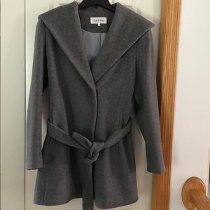Woman’s Grey Calvin Klein Pea Coat